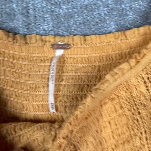 Free People La Mer Romper Dress Women's XS Mini Puff Sleeves Boho Festival - Picture 6 of 7